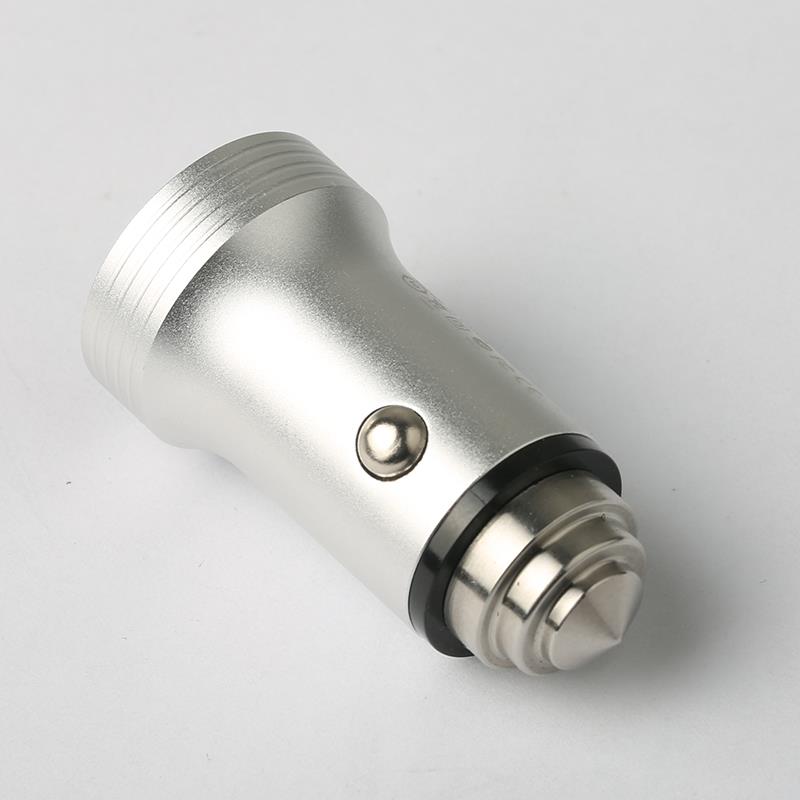 Silver metal car charger
